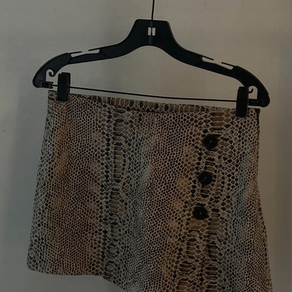 Zara TRF Snakeskin Mini Skirt Side Button Animal Print - Size M - Picture 3 of 7